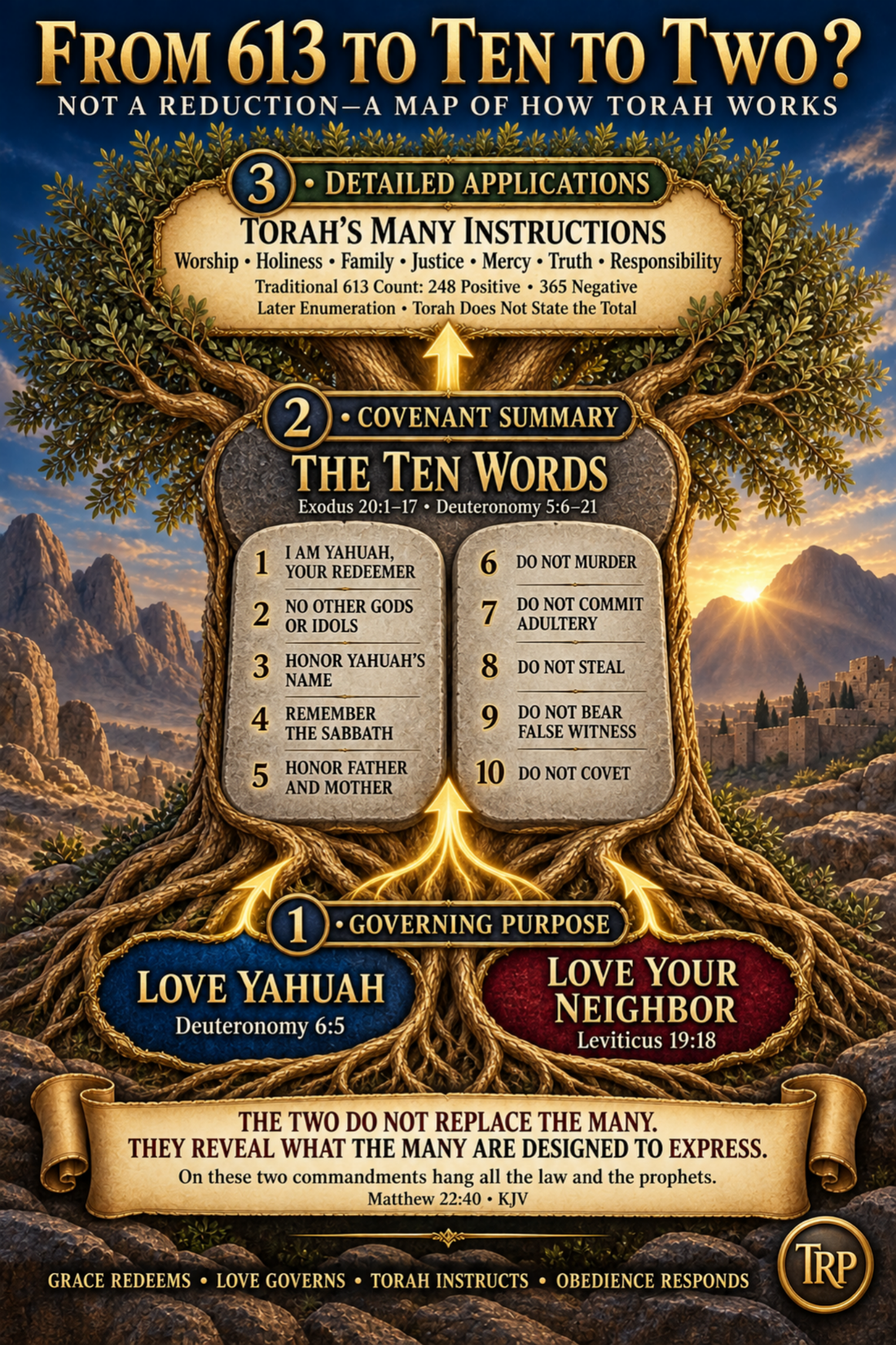 📜03. From 613 to Ten to Two? — Did Yahusha Reduce Torah—or Reveal Its Architecture of Love?