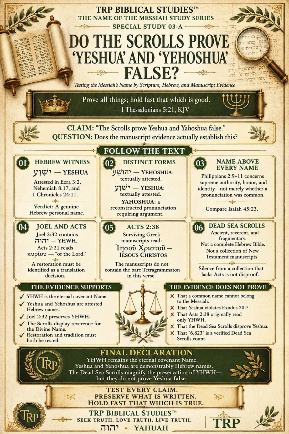 📜(03-A) SPECIAL STUDY: DO THE SCROLLS PROVE “YESHUA” AND “YEHOSHUA” FALSE? | Messiah Name Study Series™