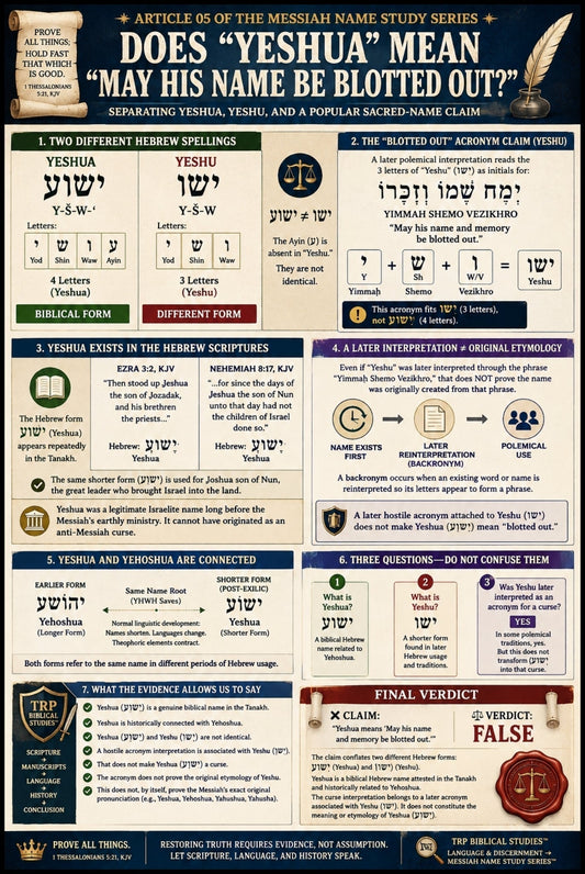 📜 (05) Does “Yeshua” Mean, “May His Name Be Blotted Out?” | Messiah Name Study Series™