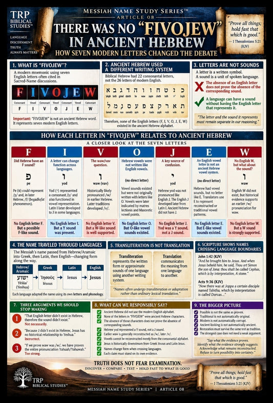 📜(08) There Was No “FIVOJEW” In Ancient Hebrew: How Seven Modern Letters Changed the Debate Over the Messiah’s Name