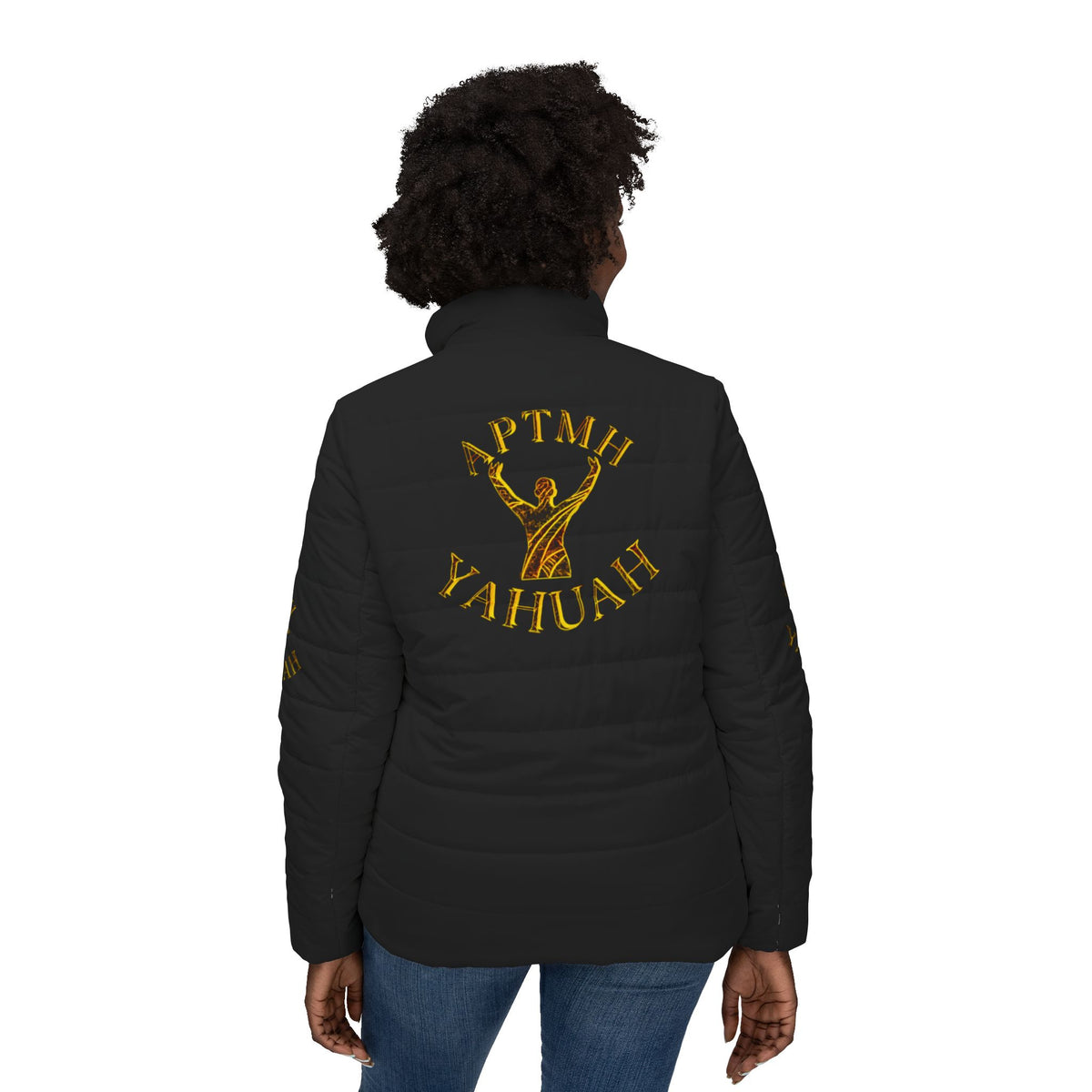 All Praise The Most High Yahuah (01–01) | Women's Puffer Jacket | Black