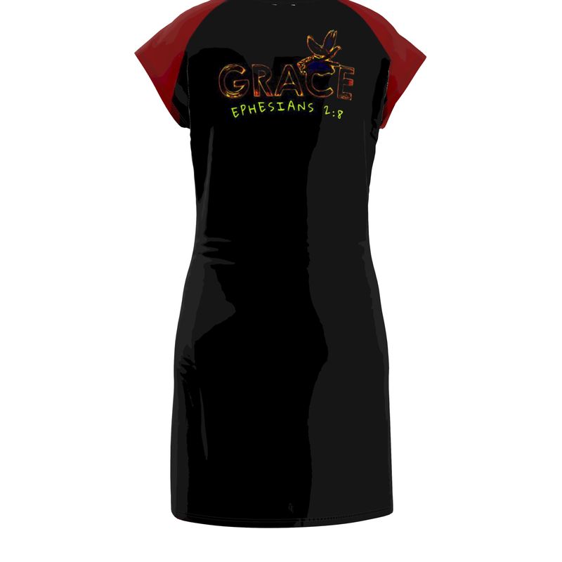Saved By Grace: Through Faith, Not Works | Tunic T-Shirt Dress