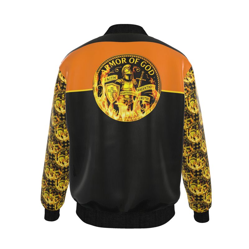 ARMOR OF GOD (01) | Men's Reversible Silk Bomber Jacket