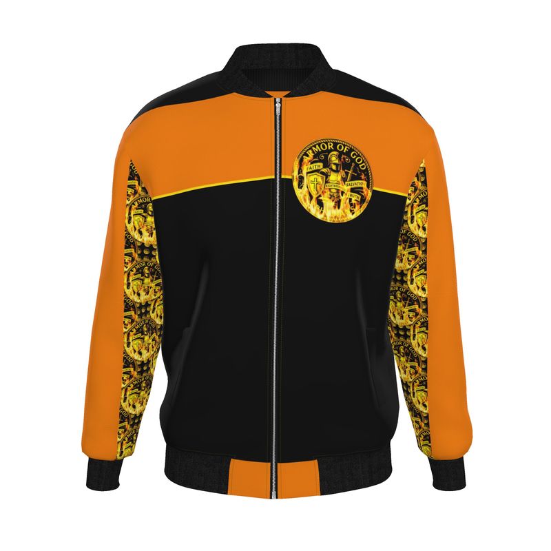 ARMOR OF GOD (01) | Men's Reversible Silk Bomber Jacket