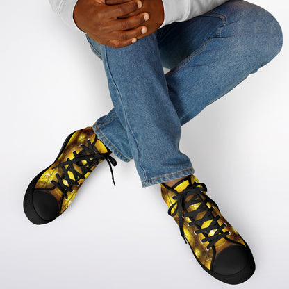 Creator Yahuah (01–02): Sun, Earth & Fire | Unisex High-Top Canvas Shoes