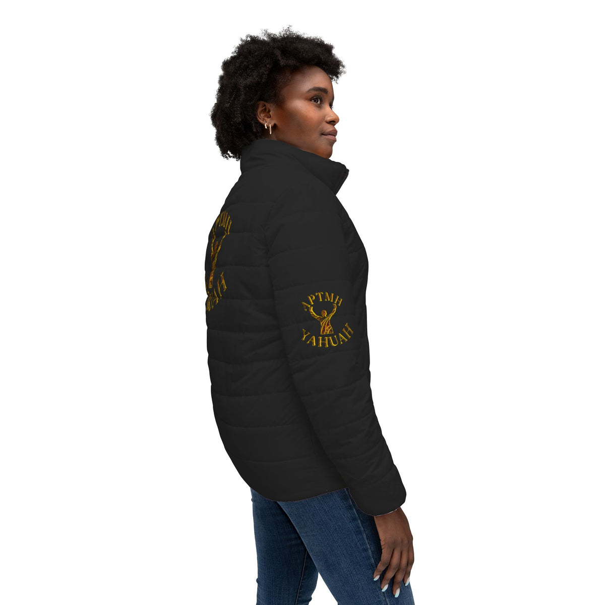 All Praise The Most High Yahuah (01–01) | Women's Puffer Jacket | Black