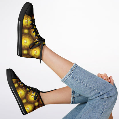 Creator Yahuah (01–02): Sun, Earth & Fire | Unisex High-Top Canvas Shoes