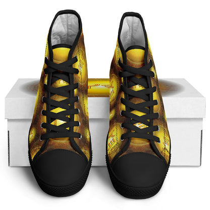 Creator Yahuah (01–02): Sun, Earth & Fire | Unisex High-Top Canvas Shoes