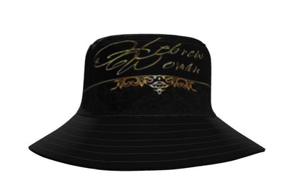 Hebrew Woman (01): Refined in Gold, Rooted in Strength | Wide-Brim Bucket Hat