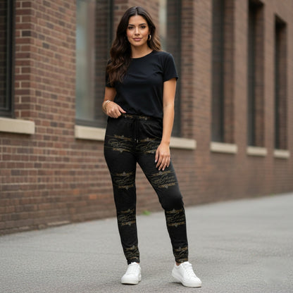Hebrew Woman (01): Refined in Gold, Rooted in Strength | Open-Bottom Lounge Joggers