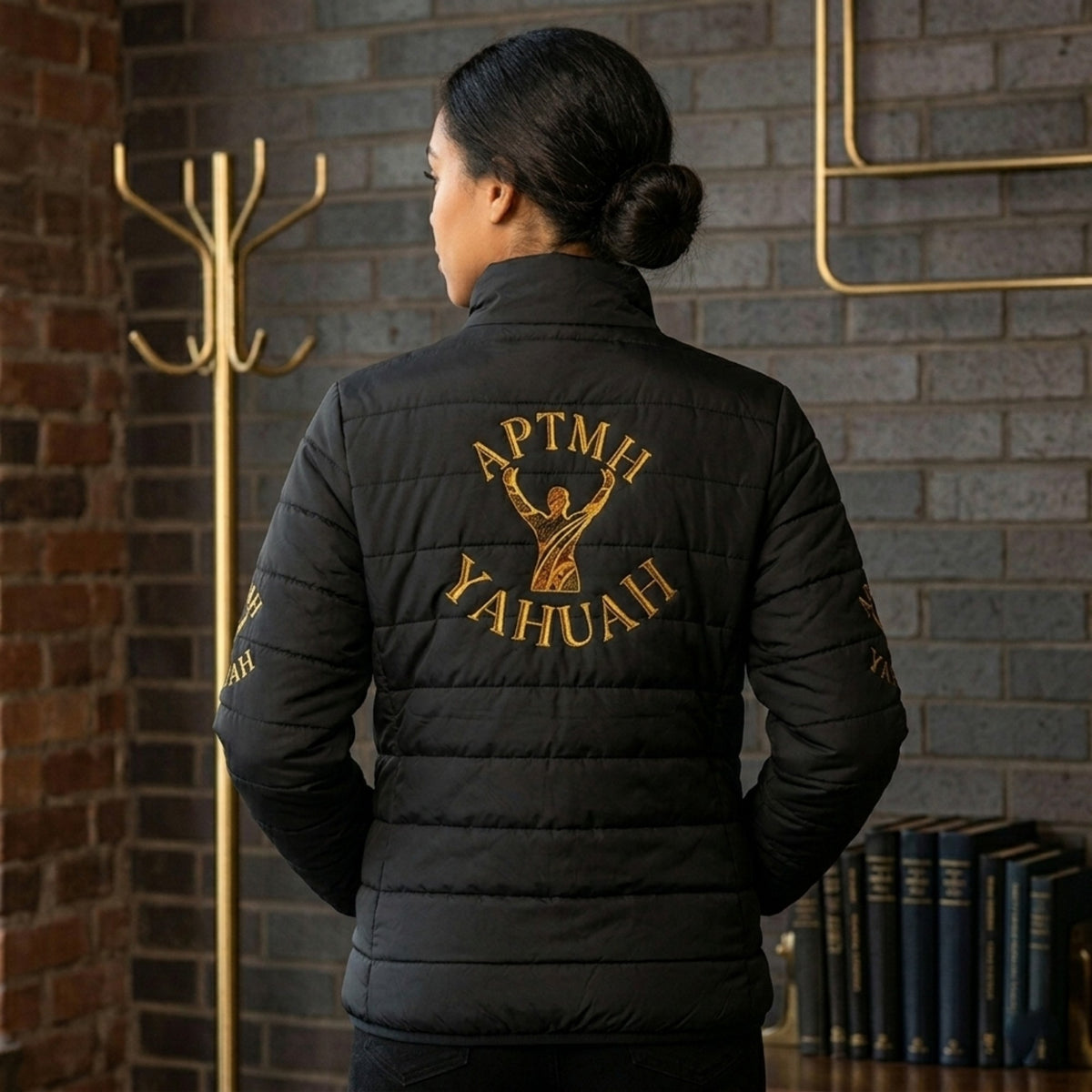 All Praise The Most High Yahuah (01–01) | Women's Puffer Jacket | Black