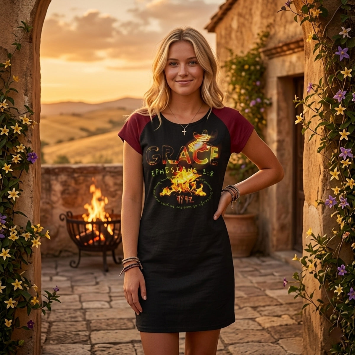 Saved By Grace: Through Faith, Not Works | Tunic T-Shirt Dress